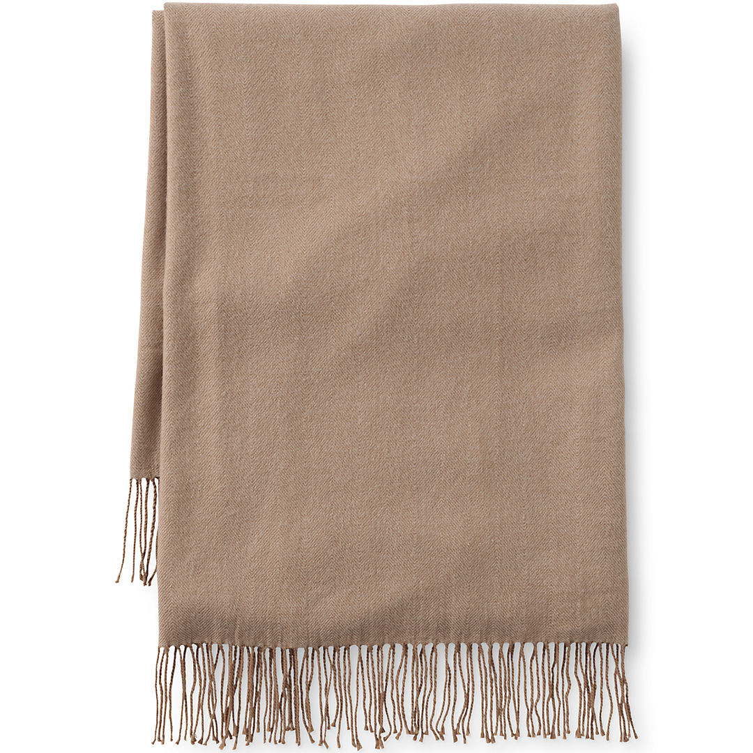 CashTouch Yarn-Dyed Herringbone Throw Blanket | Lands' End (US)