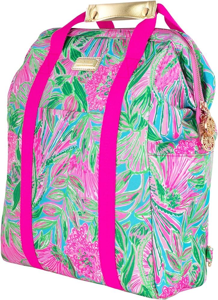 Lilly Pulitzer Insulted Backpack Cooler Large Capacity, Pink/Green Portable Soft Cooler Bag for P... | Amazon (US)