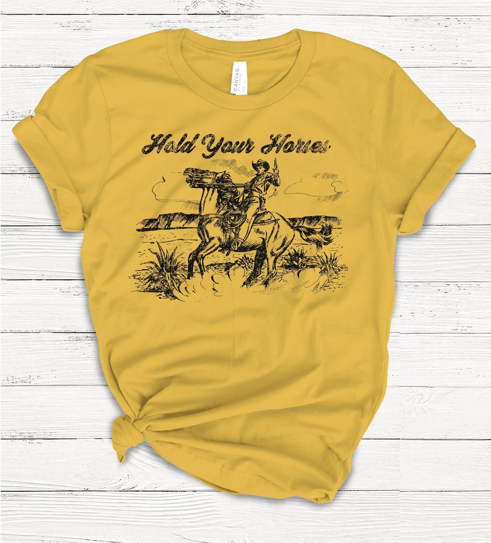 Hold Your Horses T-shirt, Ladies Unisex Crewneck Shirt, Rodeo, Western, Cowboy, Cute Tshirt, Vint... | Etsy (US)