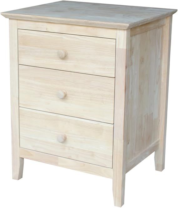 International Concepts Nightstand with 3 Drawers, Standard | Amazon (US)