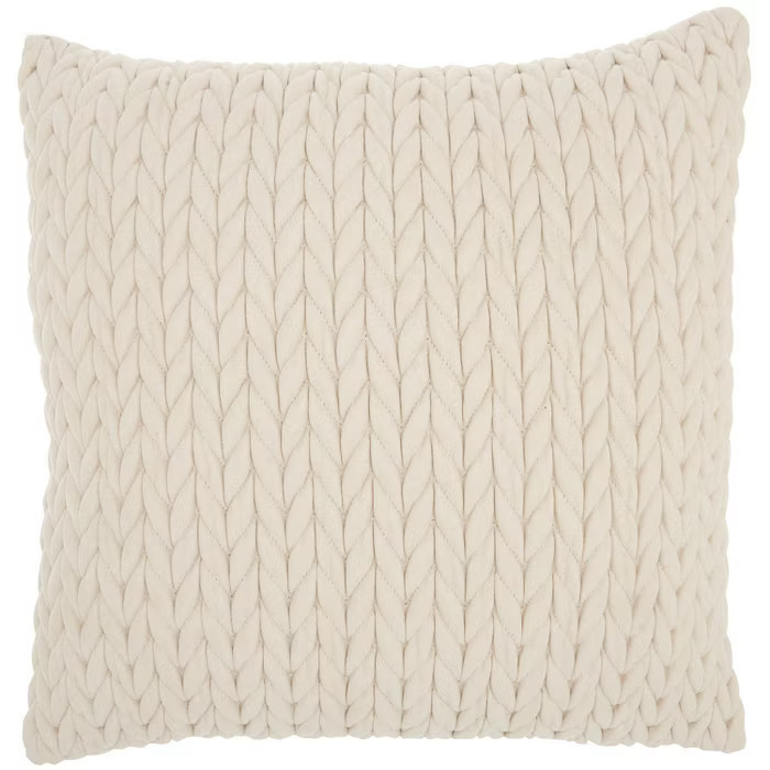 Nourison Life Styles Quilted Chevron Ivory Throw Pillow - 18" x 18" | Target