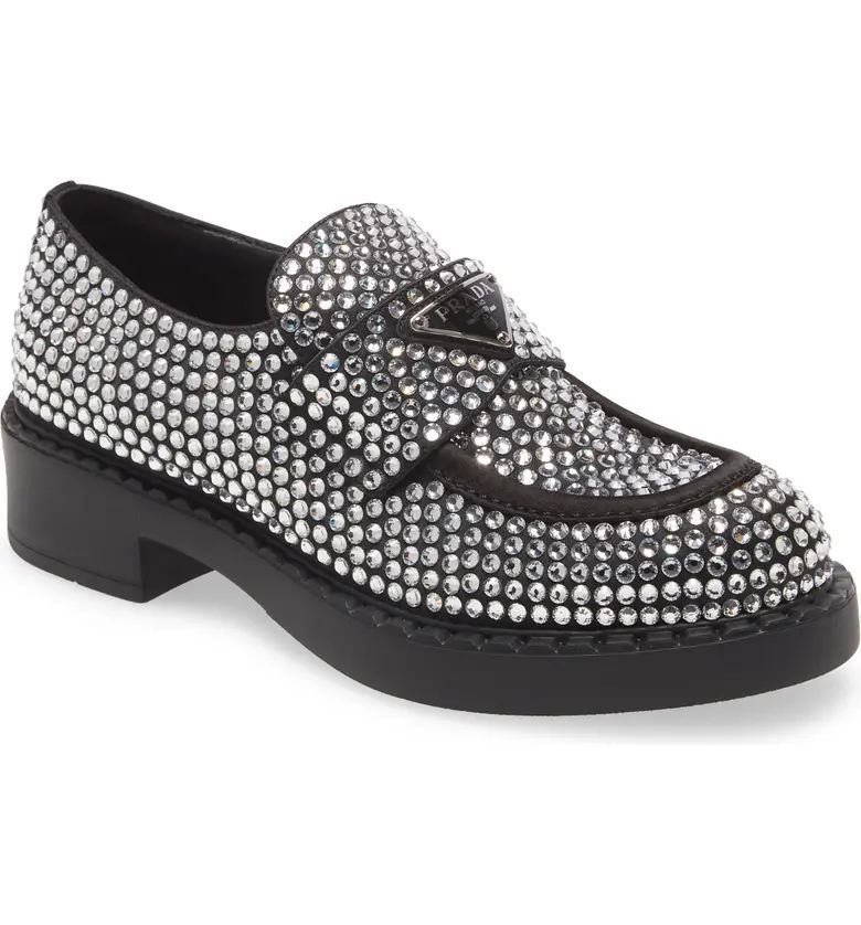 Prada Logo Crystal Loafer | Nordstrom | Nordstrom