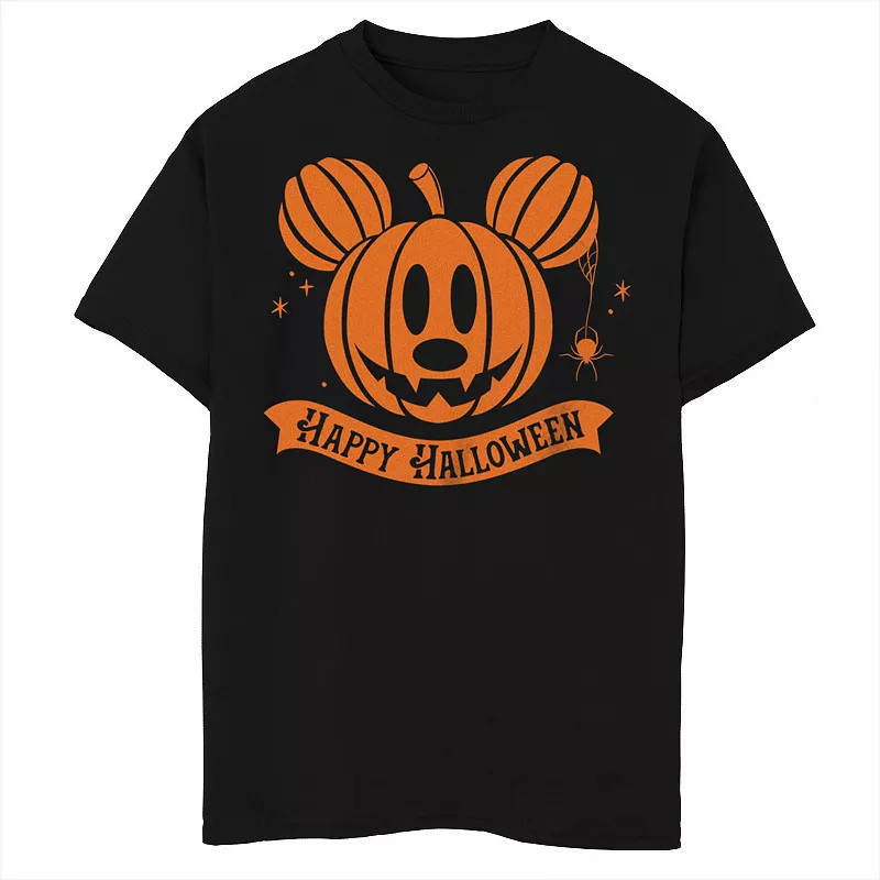 Boys 8-20 Disney's Mickey Mouse Boys Pumpkin Head Happy Halloween Banner Tee, Boy's, Size: Large, Black | Kohl's