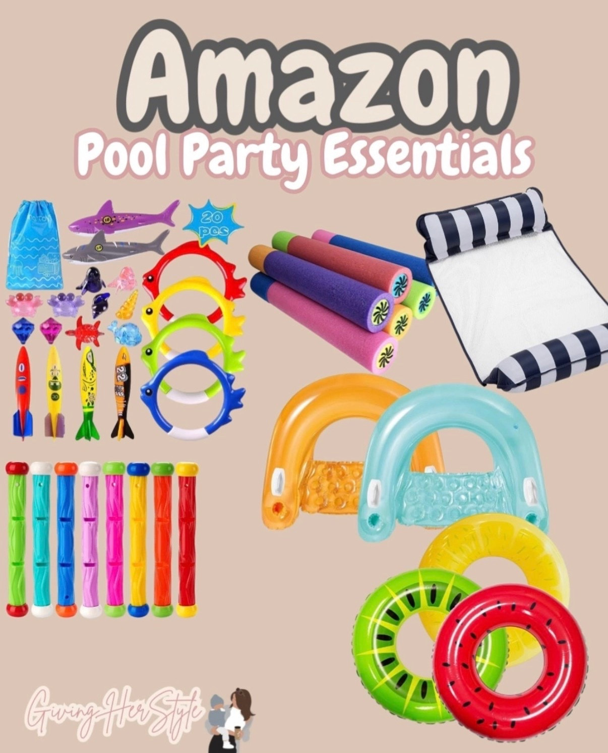 Pool party essentials from Amazon 
Amazon finds, Amazon pool floats, Amazon party finds, pool party, pool toys, pool games, diving toys, kids pool toys, hosting, backyard party, hosting, hostess
#amazon #poolparty #4thofjuly

#LTKKids #LTKSeasonal #LTKHome