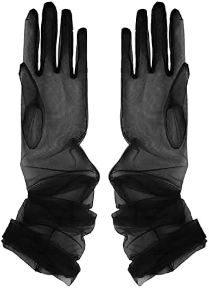 Long Sheer Tulle Gloves Wedding Bride Prom Gloves Fashion Solid Color Transparent Ultra Thin Mitt... | Amazon (US)
