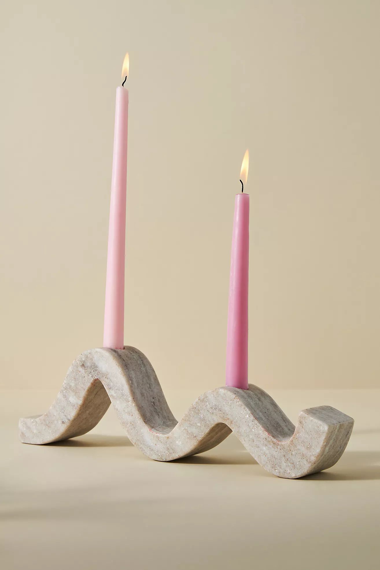 Curved Marble Taper Candle Holder | Anthropologie (US)