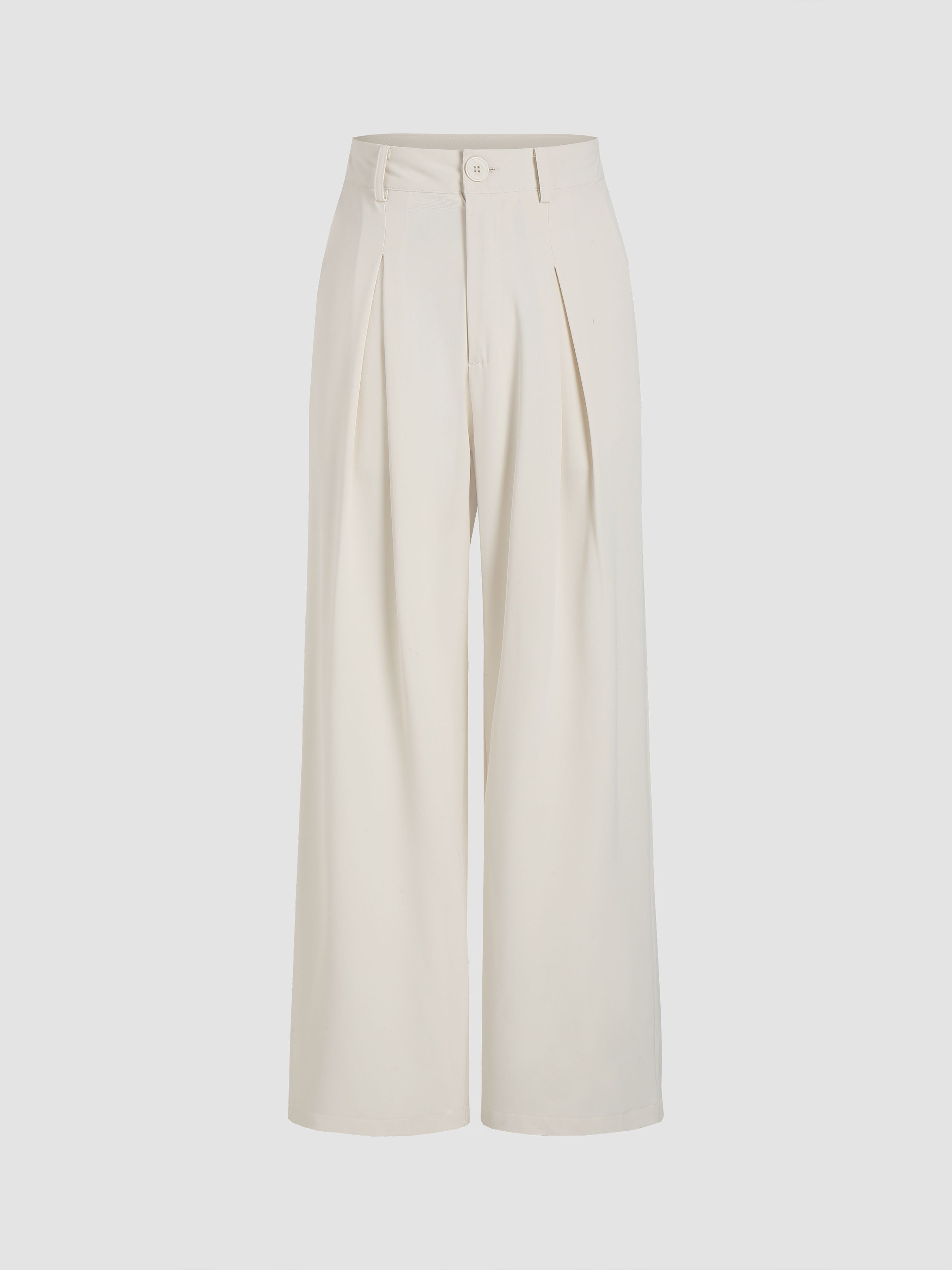 Milk Tea Pleated Wide Leg Trousers - Cider | Cider