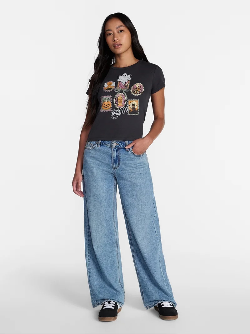 Halloween Stamp Women's Graphic Tee with Short Sleeves, Sizes XXS-XXL | Walmart (US)