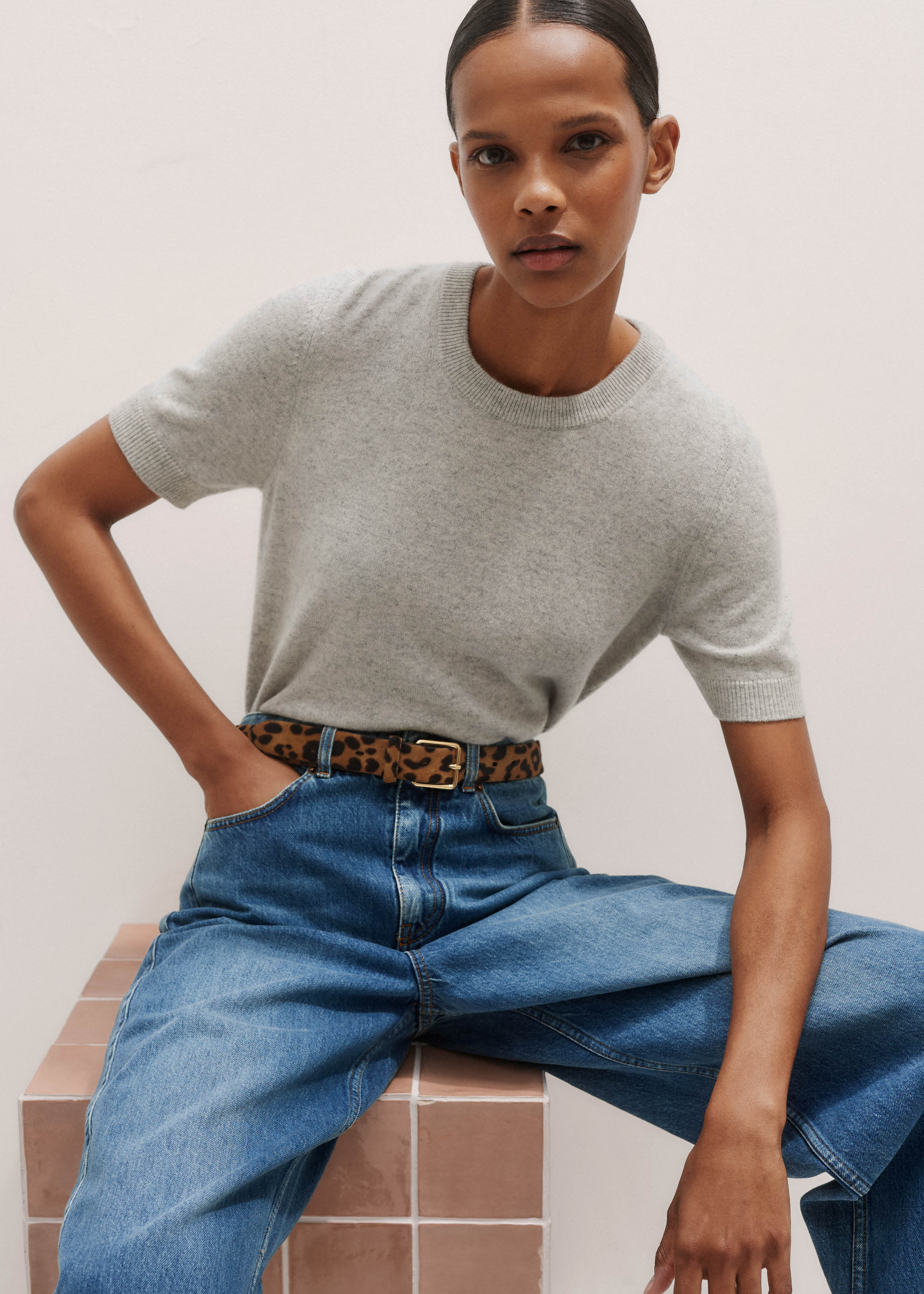 Cashmere Crop Tee Cashmere | ME+EM Global (Excluding US)