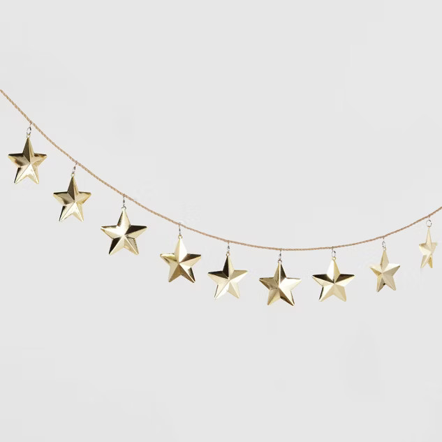 72" Decorative Metal Star Garland Gold - Wondershop™ | Target