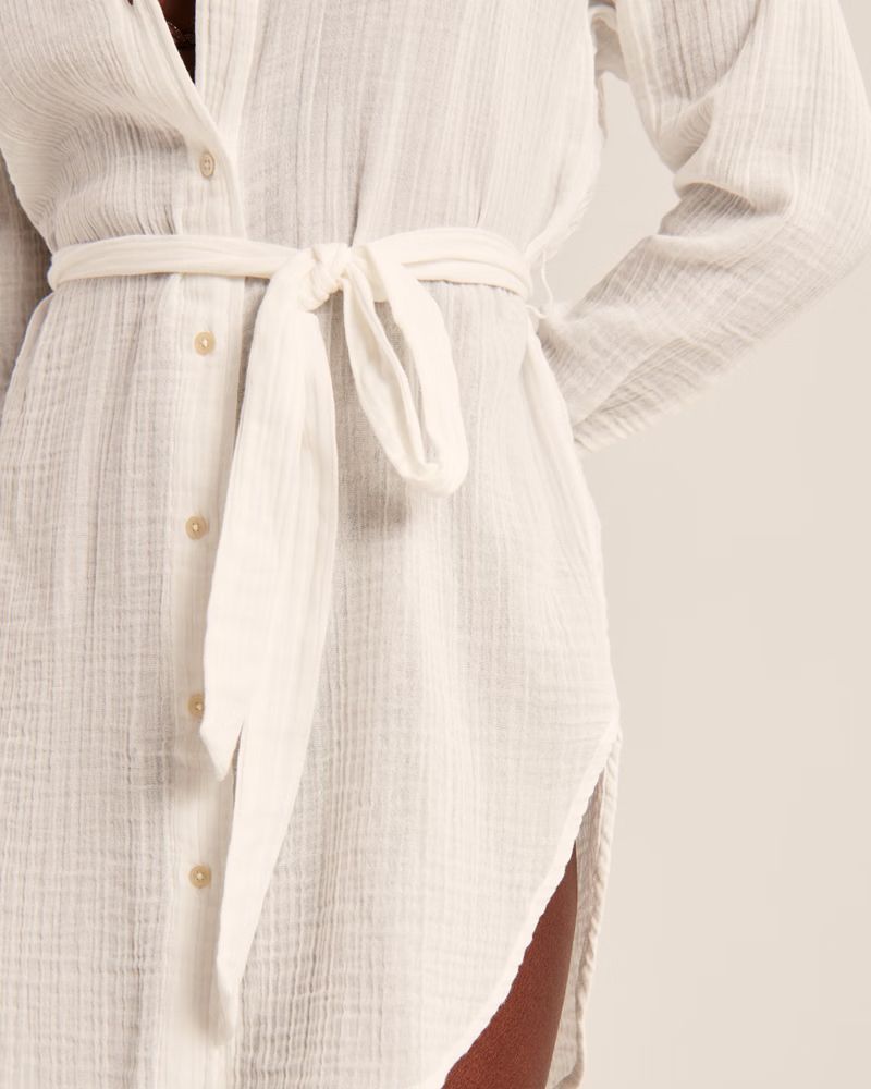 Gauzy Beach Mini Dress Coverup | Abercrombie & Fitch (US)