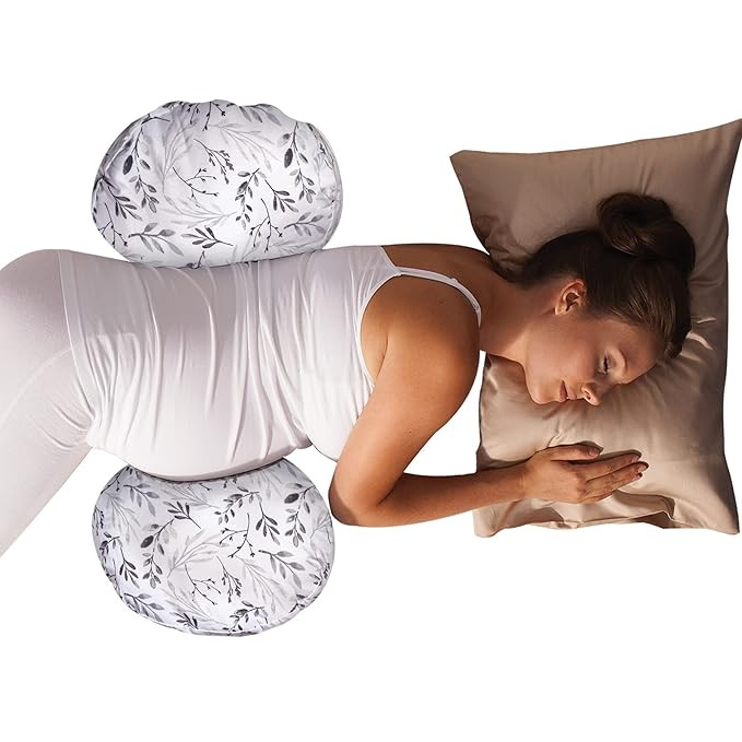 Boppy Side Sleeper Pregnancy Pillow with Removable Jersey Pillow Cover, Gray Falling Leaves, Comp... | Amazon (US)