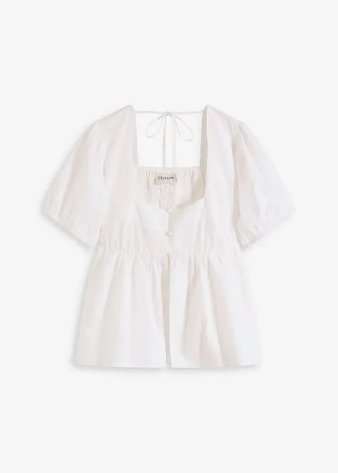 Bluse mit Puffärmeln und Knöpfen | Bonprix DE