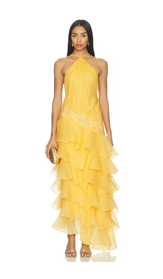 Yellow The Label Dahlia Organza Dress in Yellow. - size S | Revolve Clothing (Global)