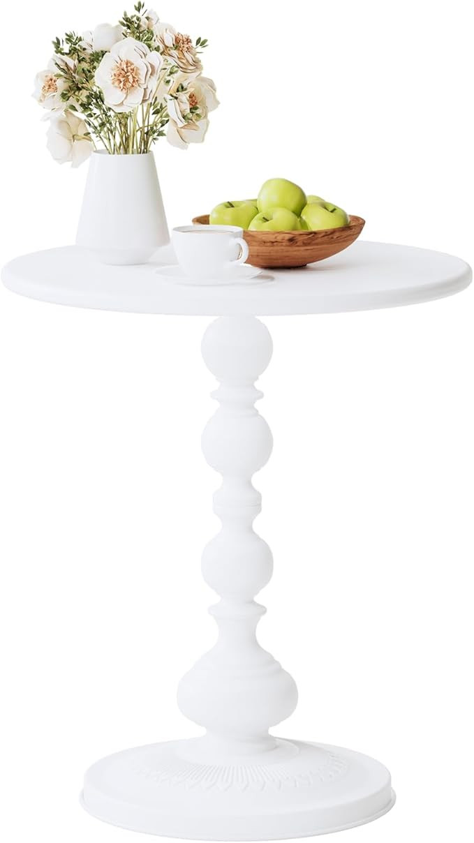 XIV Metal Small Round Side End Table, Vintage Matte Coffee Drink Cocktail Table, Accent Pedestal ... | Amazon (US)