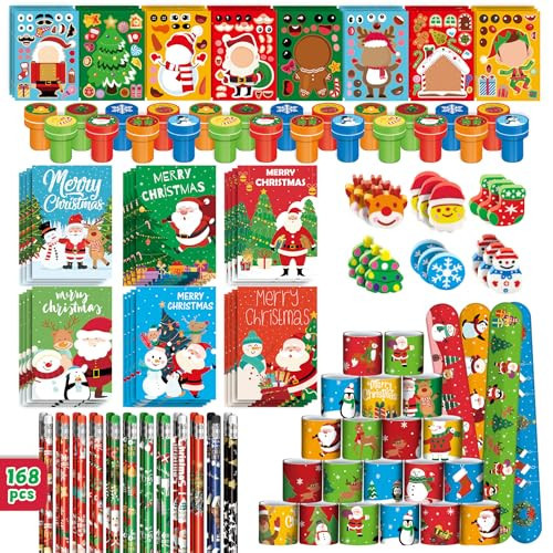 Berbika Christmas Party Favors for Kids, 24-Pack School Stationery Set for Stocking Stuffers, Party Favors for Kids Students Classroom Gift Exchange School Games Prizes Reward Goodie Bag Stuffers | Amazon (US)