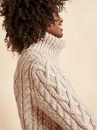 Cable-Knit Turtleneck Sweater | Banana Republic (US)