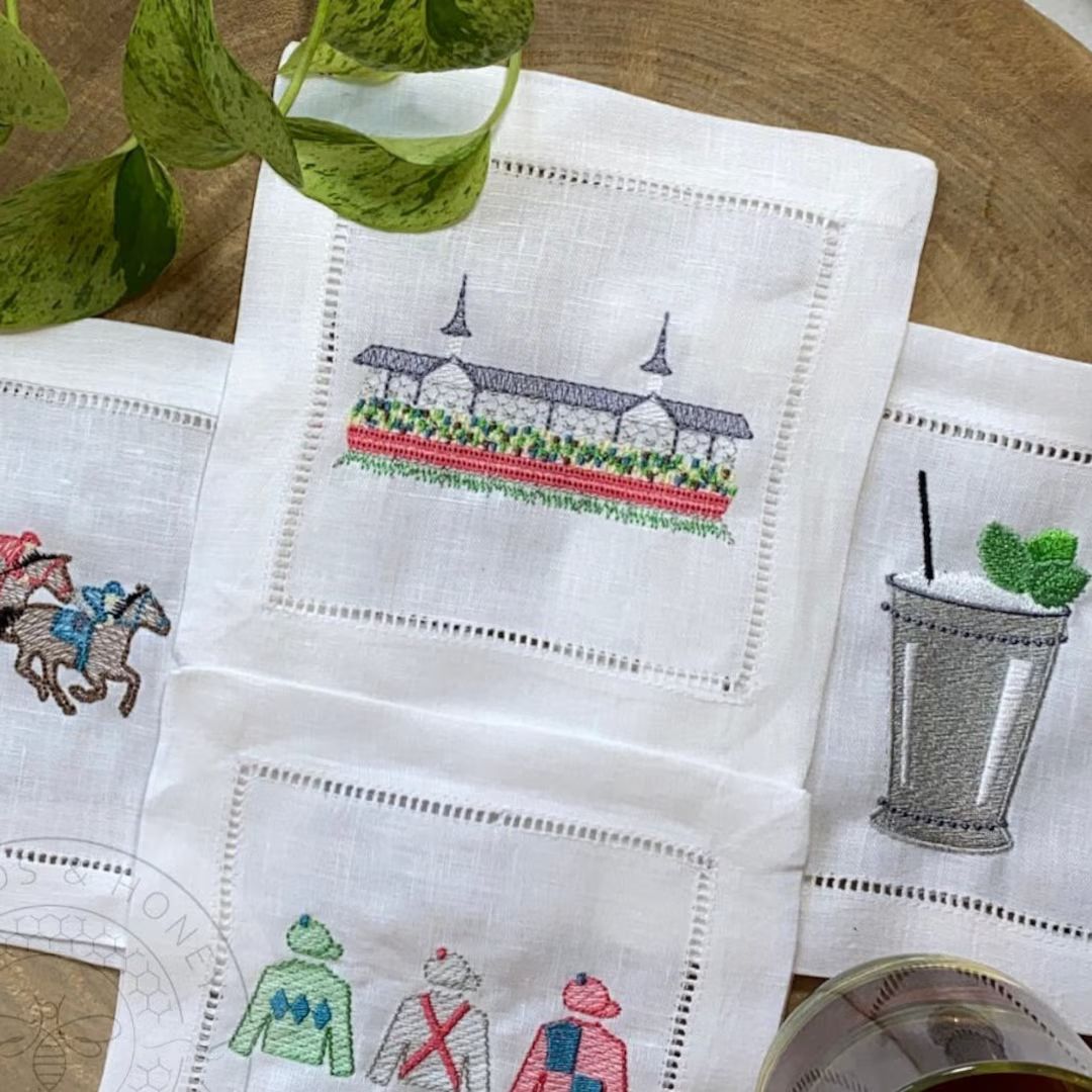 Embroidered Kentucky Derby Cocktail Napkins 150 KY Derby Gift for Hostess Party - Etsy | Etsy (US)