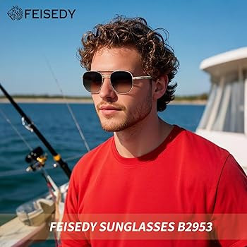 FEISEDY Sunglasses Aviator Men Women 70s Sun Glasses Square Frame UV400 Protection B2953 | Amazon (US)