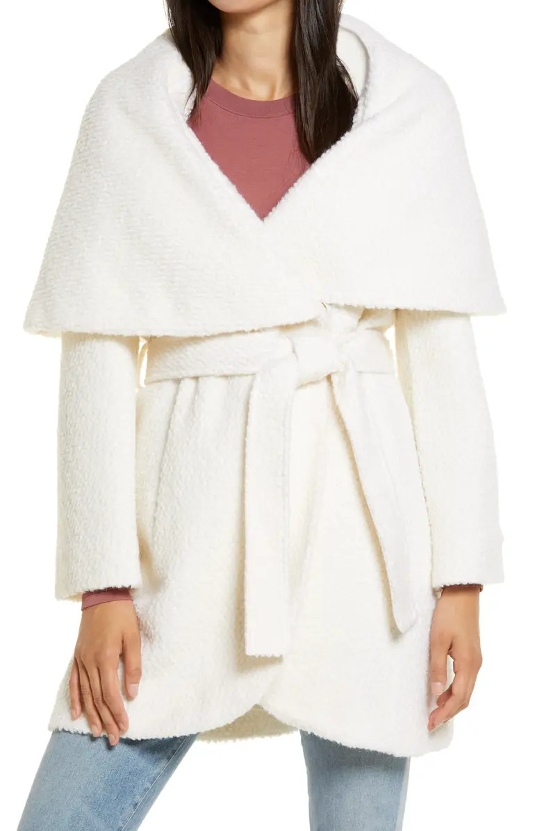 Bouclé Wool Blend Wrap Coat | Nordstrom