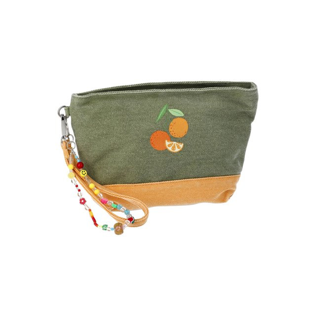 No Boundaries Casual Pouch with Keychain, Women's, Olive/Orange | Walmart (US)