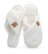 Fuzzy Open Toe Slippers for Women Indoor and Outdoor with Memory Foam Cozy Cross Band Women's Sli... | Amazon (US)