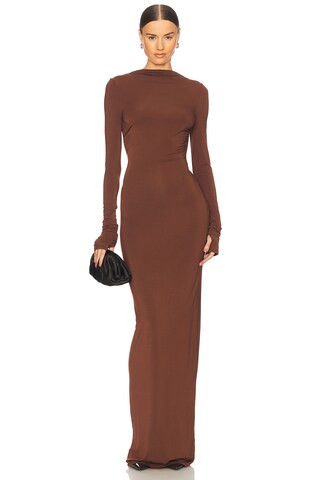 Jersey Backless Maxi Dress in Chocolate Au Lait | Revolve Clothing (Global)