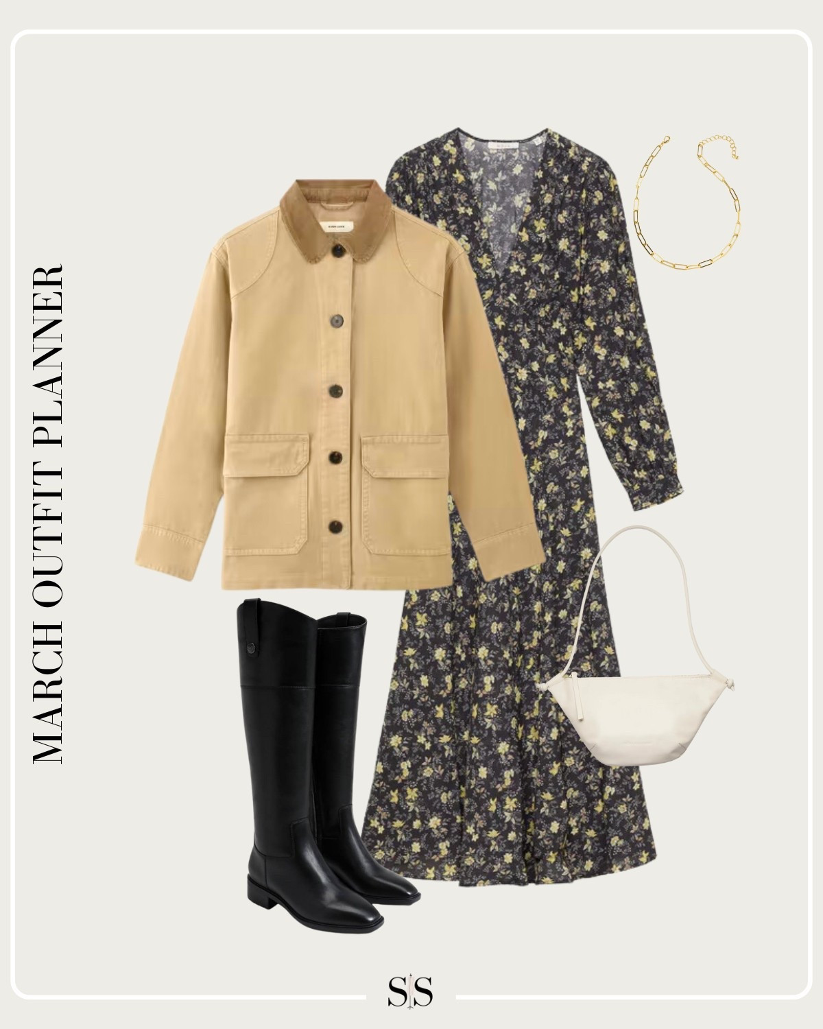Monthly outfit planner MARCH Spotlight: Winter to Spring transitional looks | barn jacket, floral maxi dress, rider boot

#springoutfit #casualstyle 


#LTKStyleTip