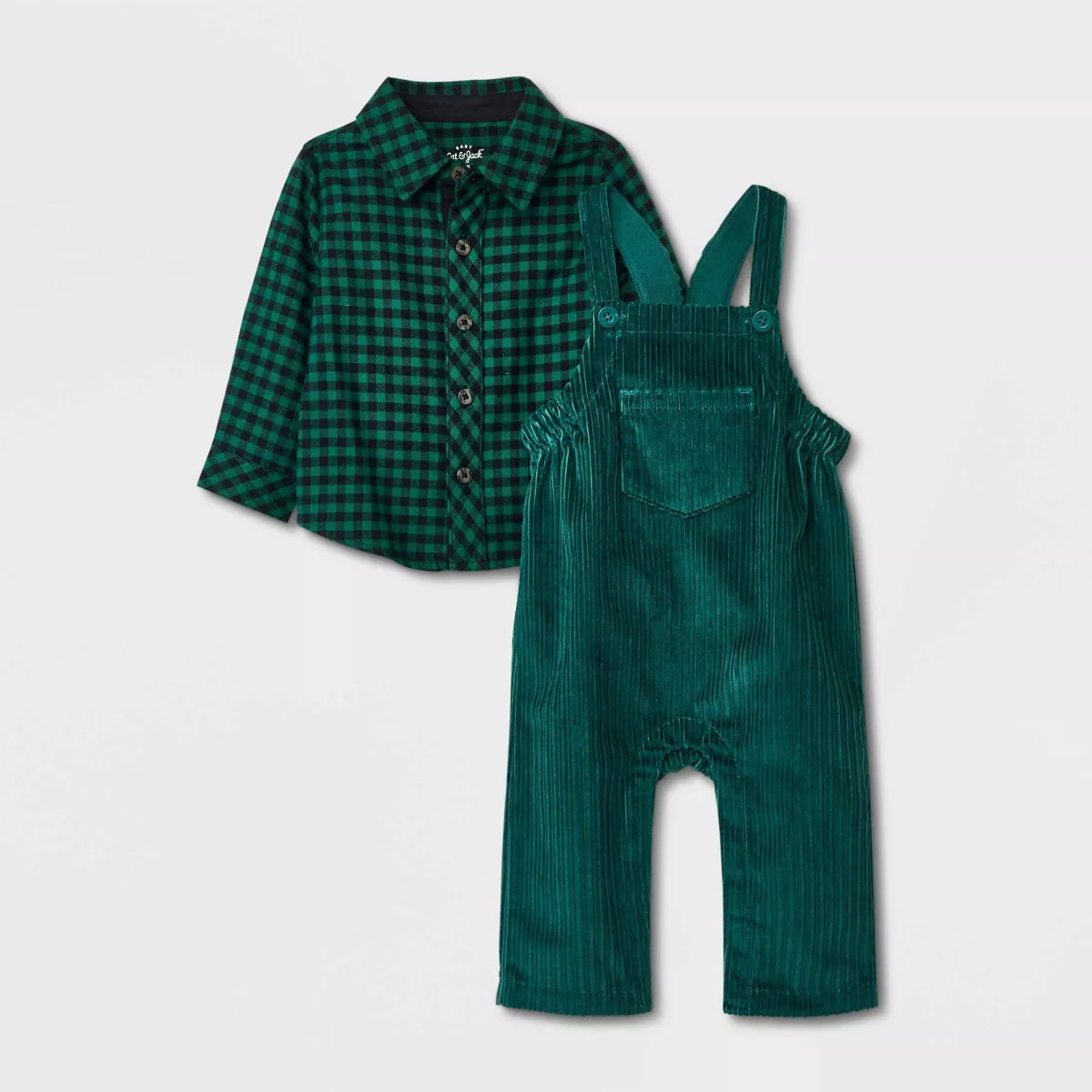 Baby Boys' Corduroy Dungaree Top & Bottom Set - Cat & Jack™ Green | Target