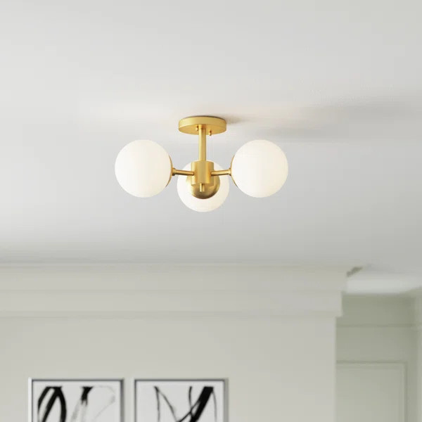 Chestertown 3 - Light 18'' Sputnik Globe Semi Flush Mount | Wayfair North America