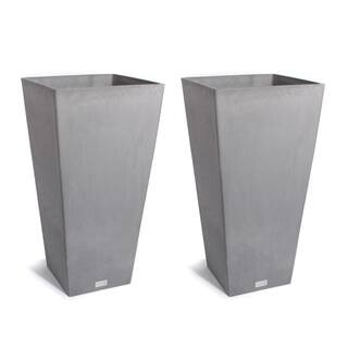 Veradek Midland 26 in. Charcoal Plastic Tall Square Planter (2-Pack)-MV28C-2PK - The Home Depot | The Home Depot