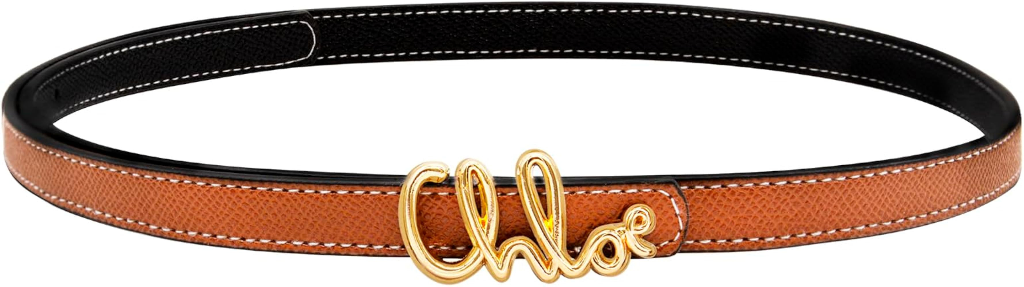 LJCZKA Women Skinny Reversible Belts for Jeans Dress Coats,Adjustable Thin Waist Leather Belt for... | Amazon (US)
