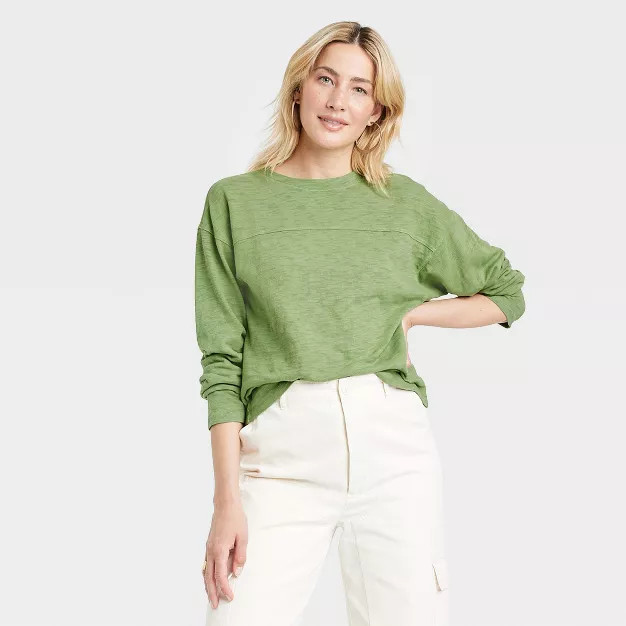 Women's Long Sleeve Varsity T-Shirt - Universal Thread™ | Target