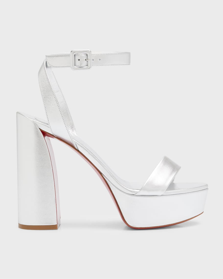Christian Louboutin Movida Sabina Metallic Red Sole Platform Sandals | Neiman Marcus