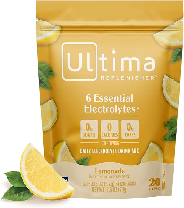 Ultima Replenisher Daily Electrolyte Powder Drink Mix – Sugar Free – Lemonade, 20 Stickpacks ... | Amazon (US)
