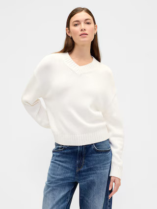 Oversized V-Neck Sweater | Gap Factory