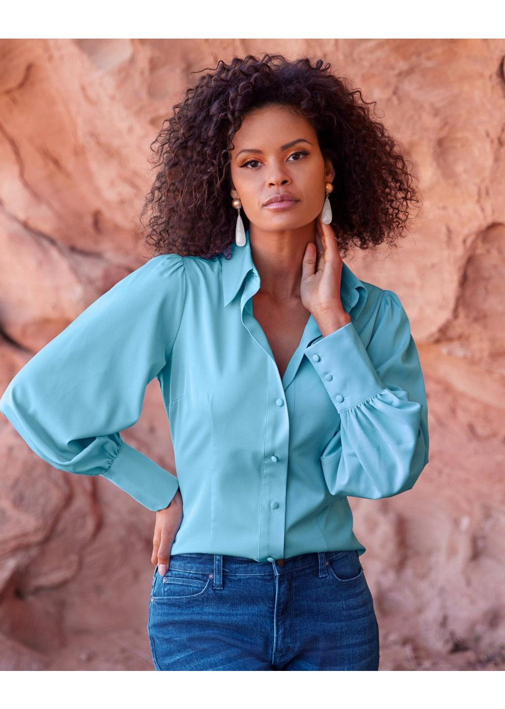 Victoria Chic Drama-Sleeve Shirt | Boston Proper