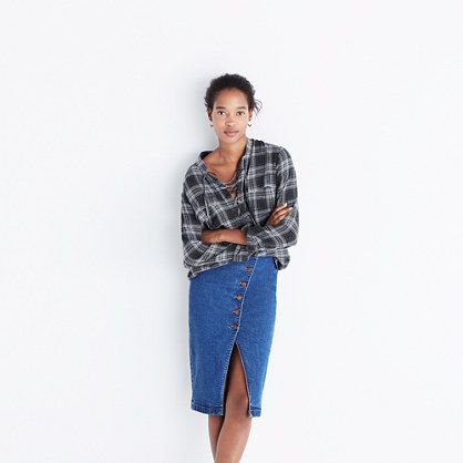 Terrace Lace-Up Shirt in Owens Plaid | Madewell