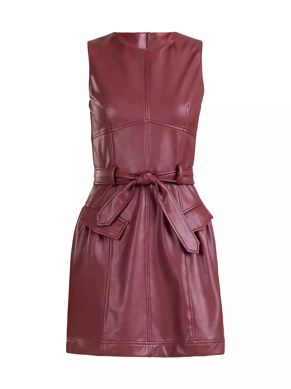 Zoey Belted Faux Leather Minidress | Saks Fifth Avenue