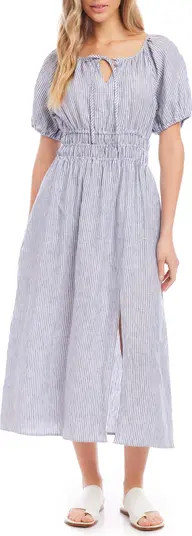 FIFTEEN TWENTY Pinstripe Smocked Linen Dress | Nordstrom | Nordstrom