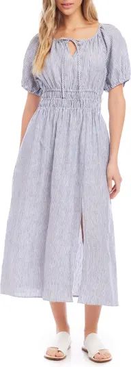 FIFTEEN TWENTY Pinstripe Smocked Linen Dress | Nordstrom | Nordstrom