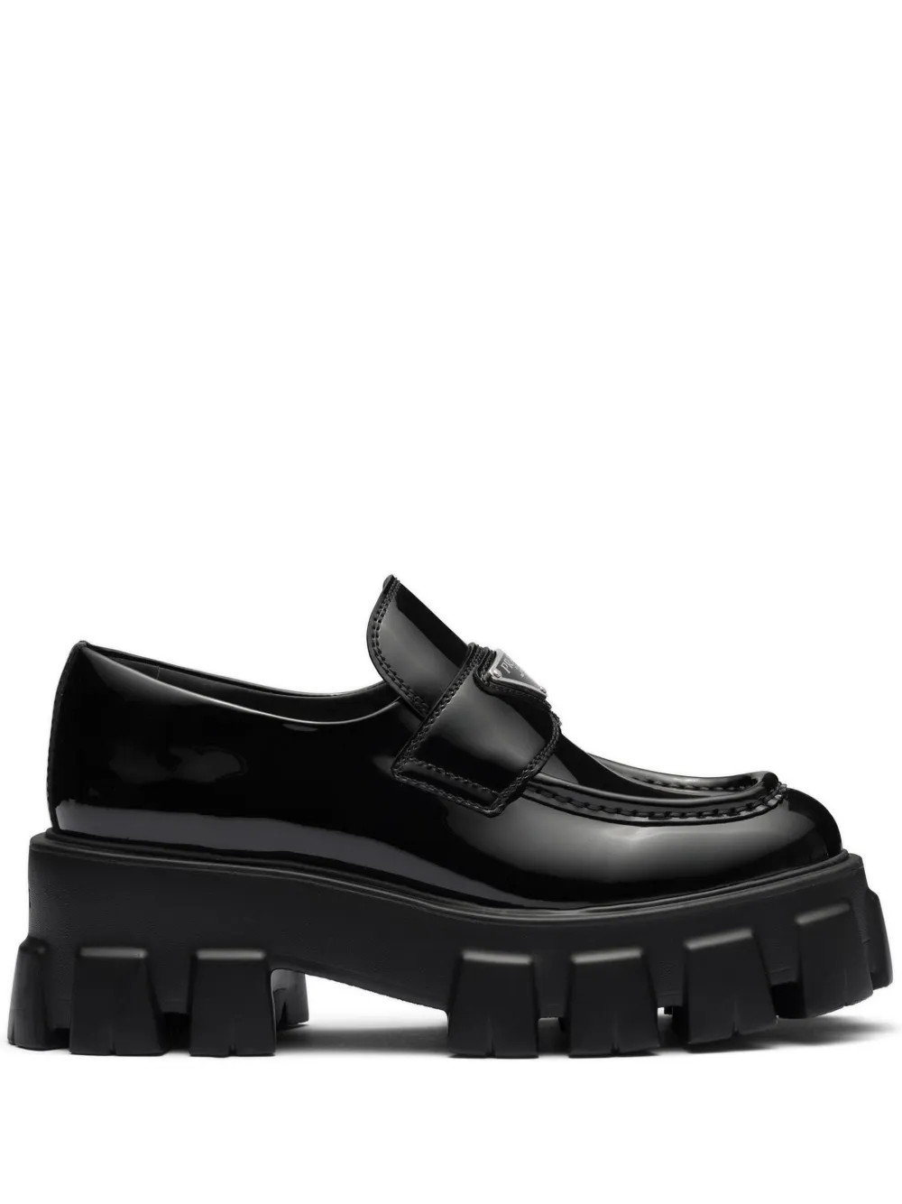 Prada Moonlith Patent Leather Loafers - Farfetch | Farfetch Global