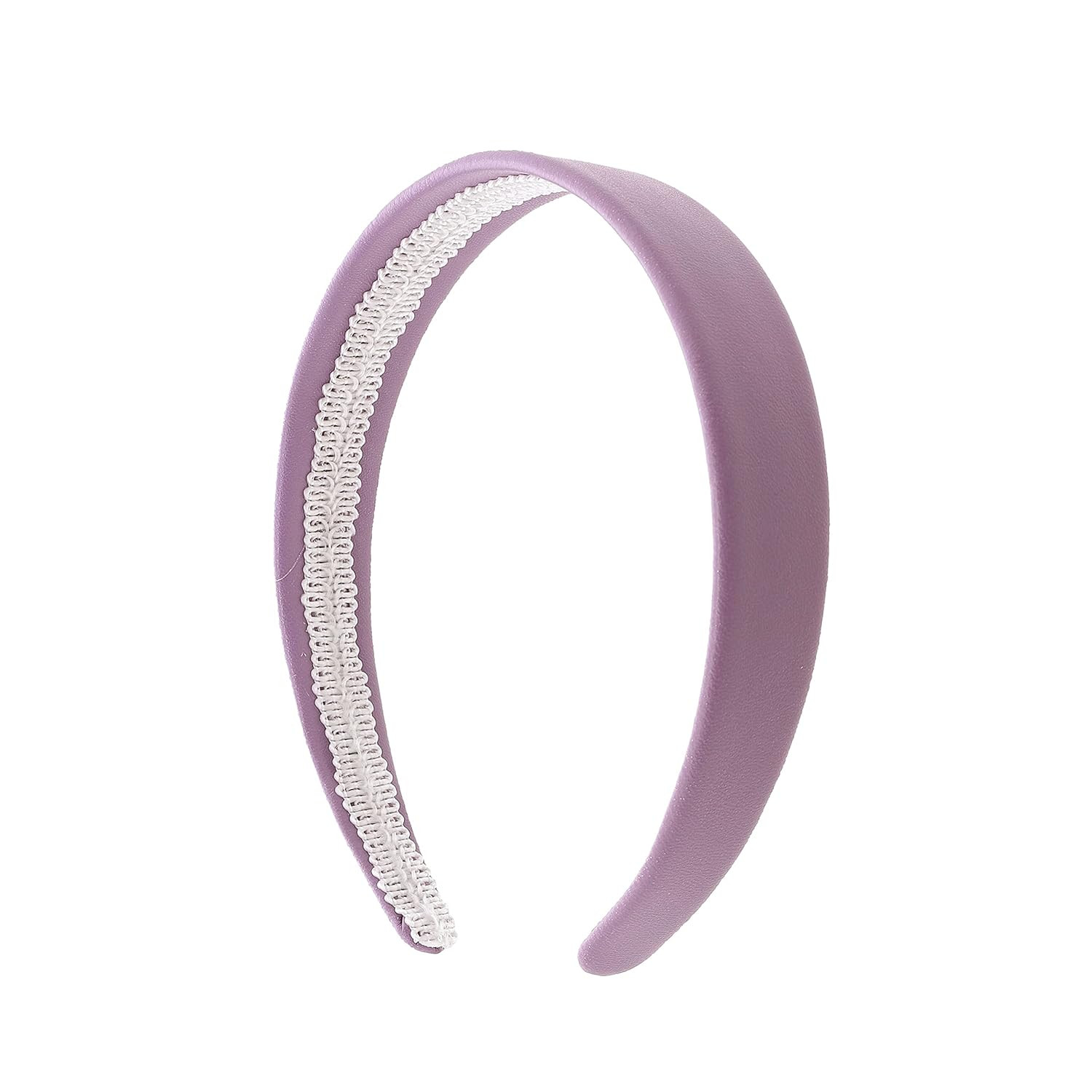 Lavender 1 Inch Wide Leather Like Headband Solid Hair band | Amazon (US)