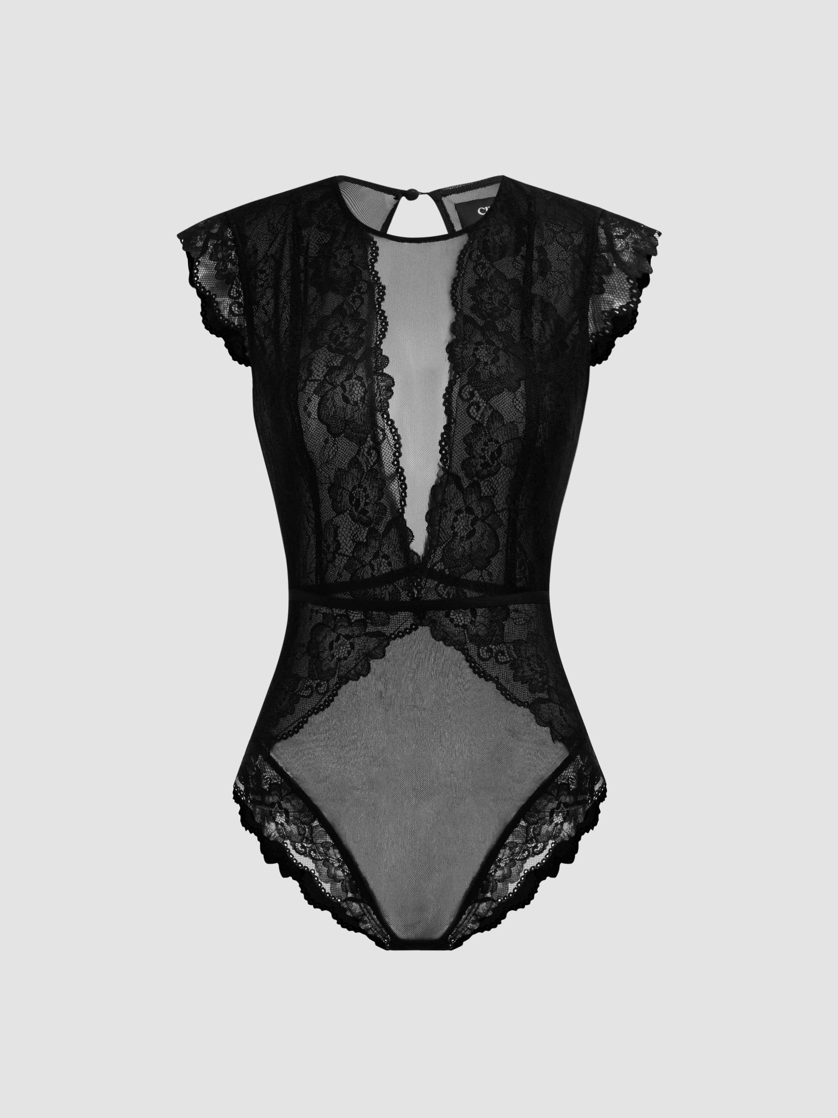 Sabrina Carpenter Outfit Holiday Dress Lace Lace Round Neckline Solid Cut Out See-through Bodysui... | Cider