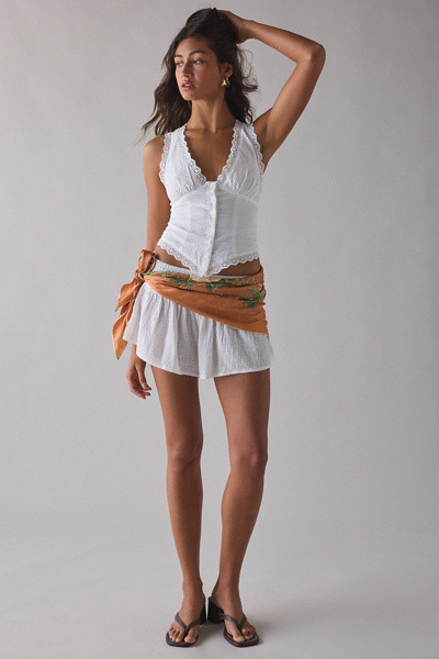 Kimchi Blue It's A Vibe Eyelet Lace Trim Corset Tank Top | Urban Outfitters (US and RoW)