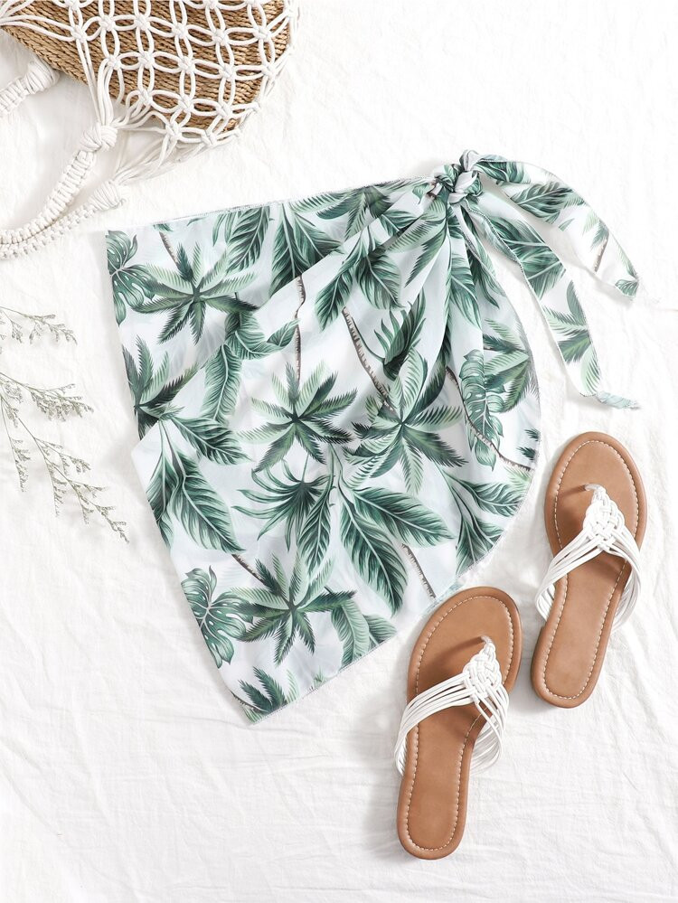 Palm Tree Print Cover Up Skirt | SHEIN