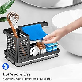 Sink Caddy, Kitchen Sink Organizer Sponge Holder, Kitchen Sink Accessories Stainless Steel, Sink ... | Amazon (US)