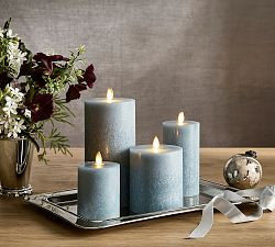Premium Flickering Flameless Wax Pillar Candle - Salt Washed | Pottery Barn (US)