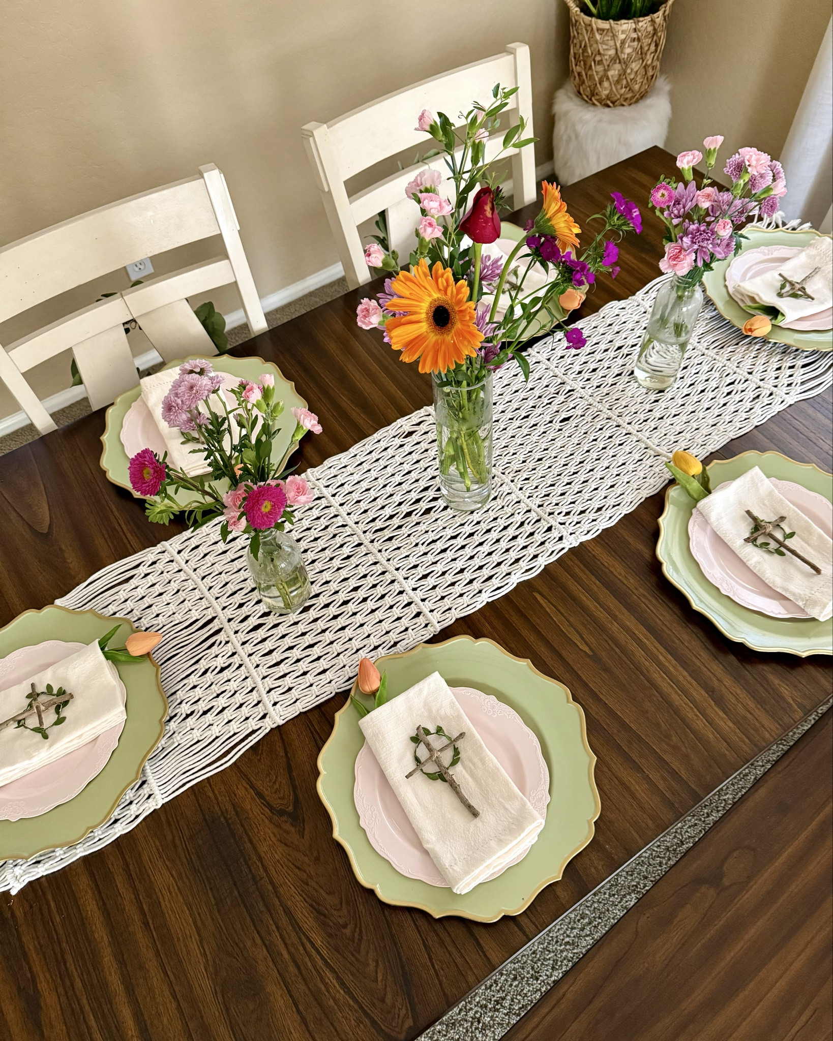 Beautiful and thoughtful setup for your Easter table, simple but meaningful. A simple reminder of faith, renewal, and grace. I used sticks from my backyard and other items I already had. I’ve also included Amazon links for supplies in case you need them. Flowers are from Trader Joe’s. 


Easter table setting, Easter tablescape 

#LTKSeasonal #LTKHome #LTKstorytime

#LTKSaleAlert