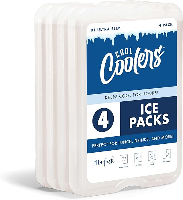 Cool Coolers by Fit & Fresh XL Slim Ice Packs, Quick Freeze Reusable Ice Packs for Lunch Boxes & ... | Amazon (US)